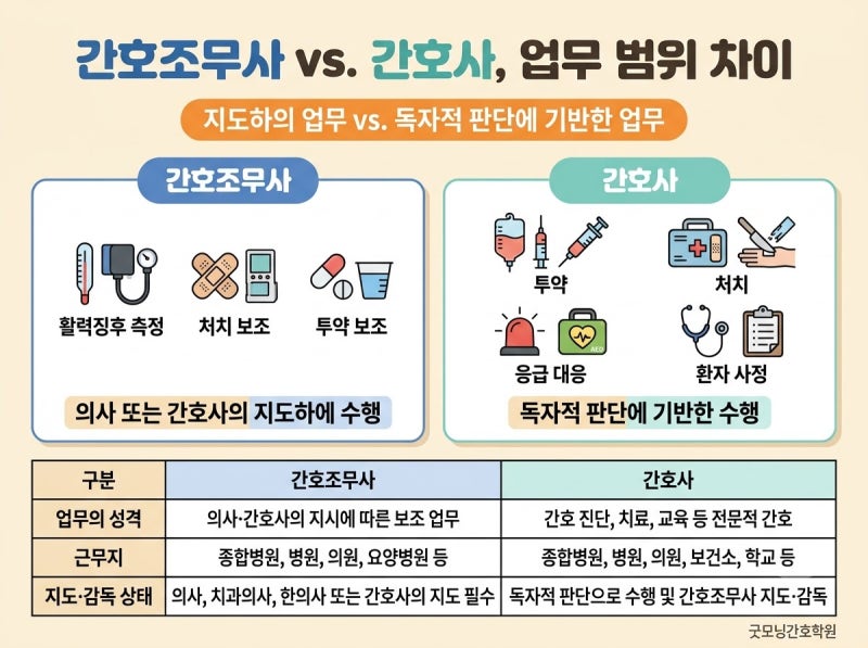 간호조무사 간호사 차이 총정리, 자격증부터 연봉까지 한눈에
