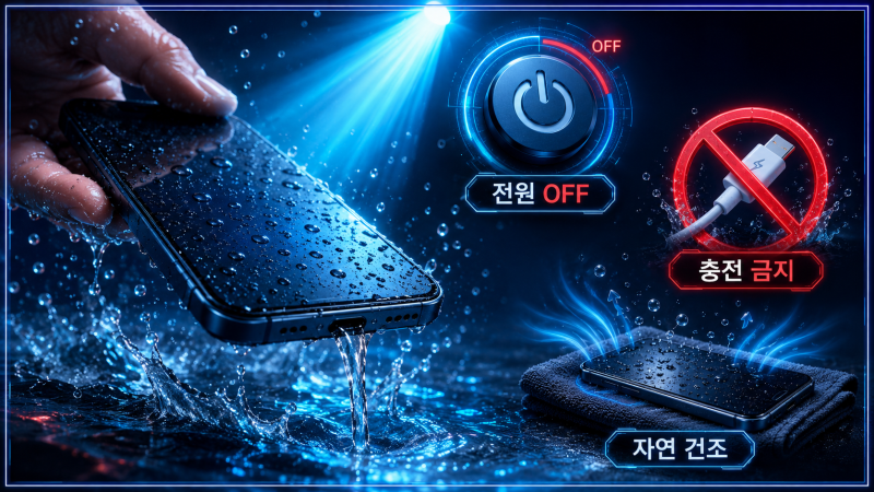 핸드폰 물에 빠졌을때 바로 할 일
