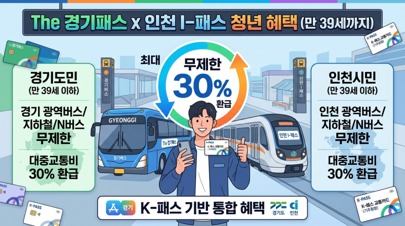 The 경기패스 & 인천 I-패스 청년 연령 39세 확대 혜택 총정리