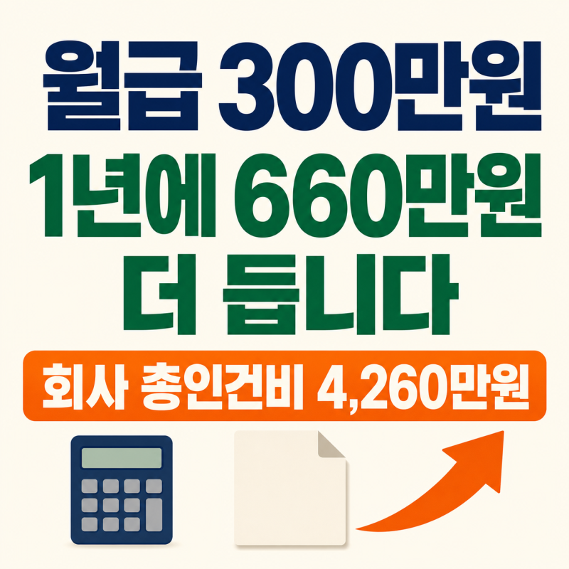 월급 300짜리 직원 뽑았다가 1년에 4,260만원 나갑니다 (4대보험계산기)