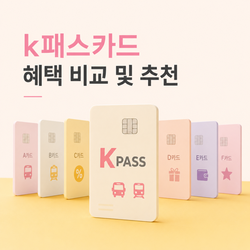k패스카드 혜택 비교 및 BEST 카드 추천 내가 선택한 카드는?!