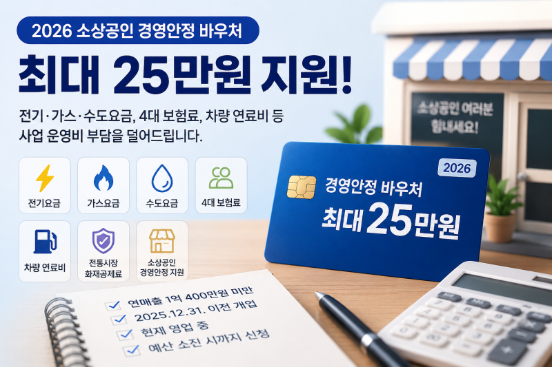 2026 소상공인 경영안정 바우처 25만원｜대상·신청방법·사용처 총정리