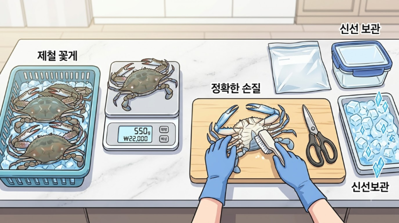 롯데마트 서해안 햇꽃게 100g 가격 시세와 완벽 손질 보관법 총정리