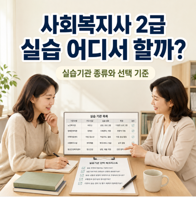 사회복지사 2급 실습 어디서 할까? 실습기관 종류와 선택 기준