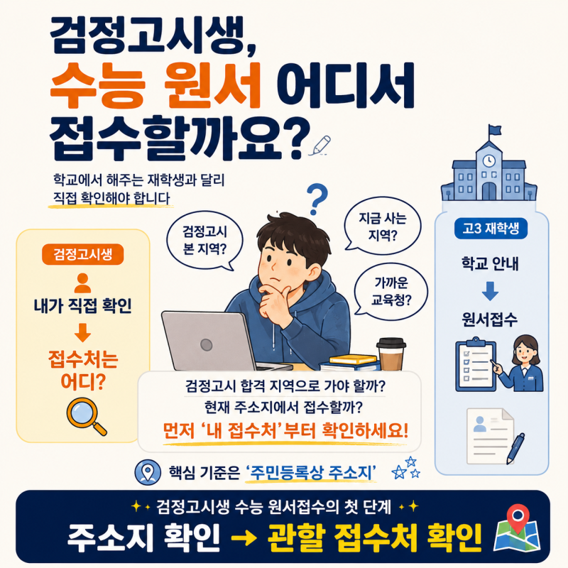 검정고시생 수능 원서접수 방법 총정리｜어디서 접수하고 무엇을 준비해야 할까요?