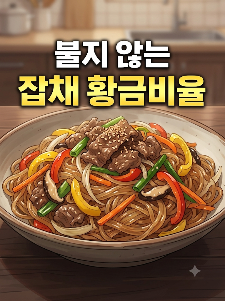 당면 불지 않는 생생정보통 소고기 잡채 황금레시피! 물엿 1:2 황금비율 비법