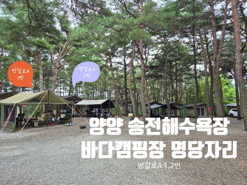 양양 송전해수욕장 앞 바다캠핑장 방갈로A 편해요(명당자리 및 낙산대교 러닝 코스)