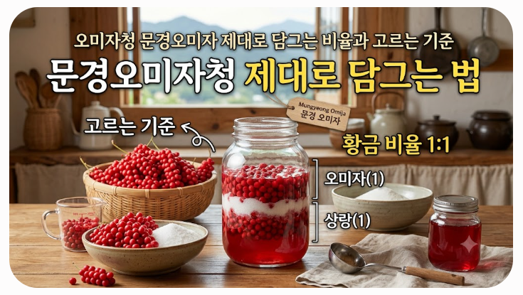 오미자청 문경오미자 제대로 담그는 비율과 고르는 기준