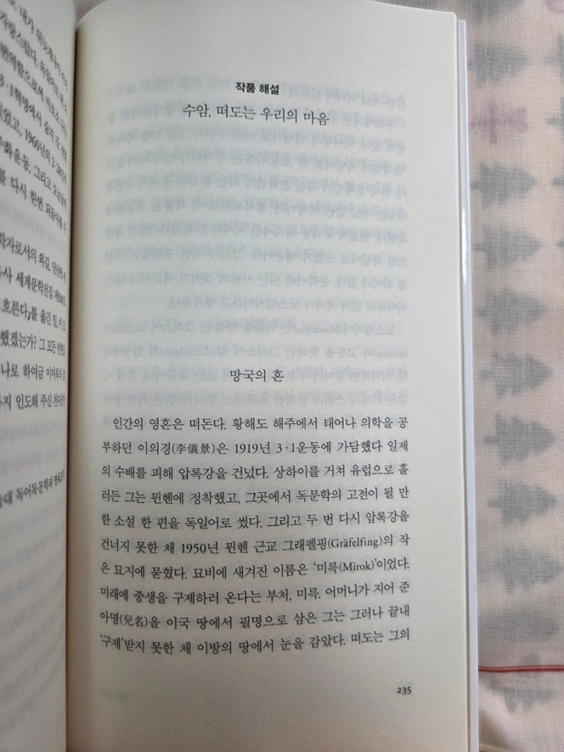 압록강은 흐른다 민음사 박혜진 편집자님 리뷰 요약