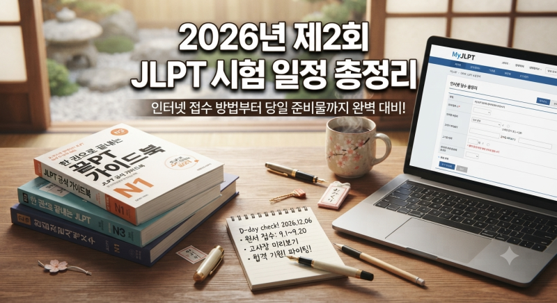 2026년 제2회 JLPT 시험 일정 및 접수 방법 총정리 (인터넷 접수 기간, 입실 시간, 준비물)