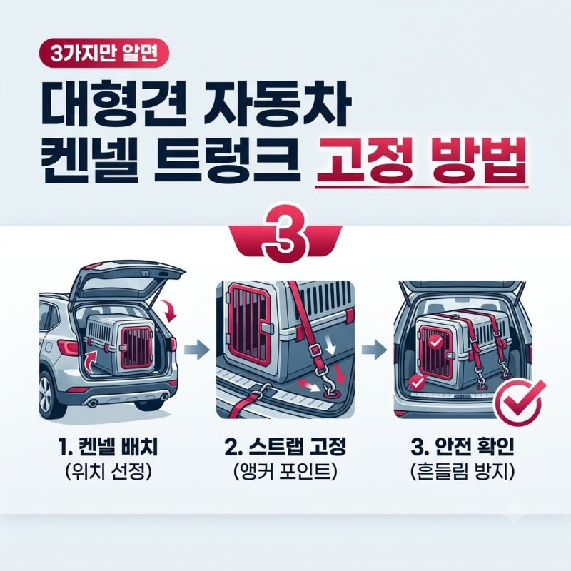대형견 자동차 켄넬 트렁크 고정 방법, 직접 싣고 다녀보니 이 점이 제일 중요하네요