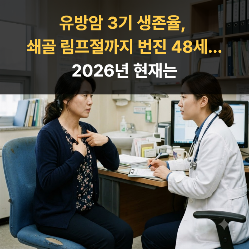 유방암 3기 생존율, 쇄골 림프절까지 번진 48세...2026년 현재는