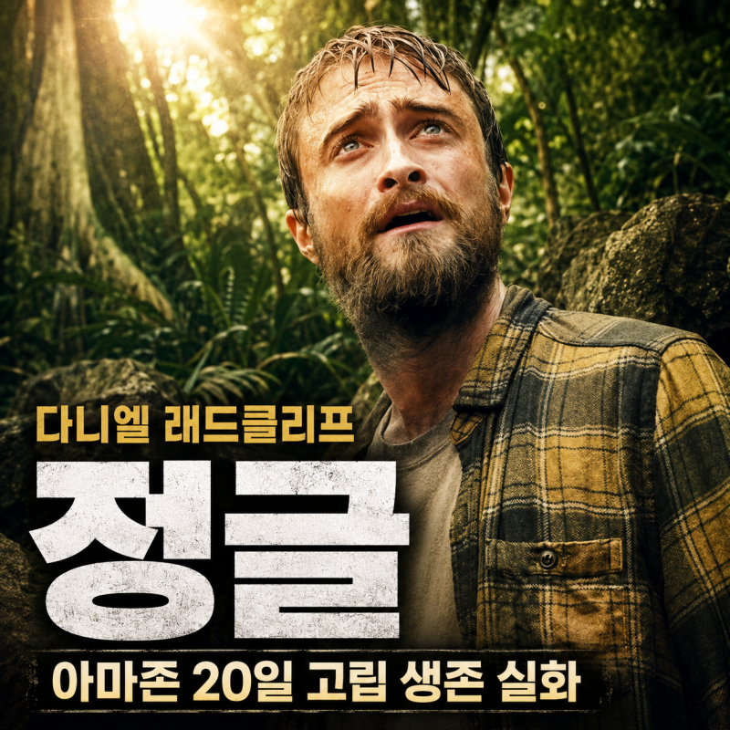 정글 다니엘 래드클리프, 아마존 20일 고립 생존 실화