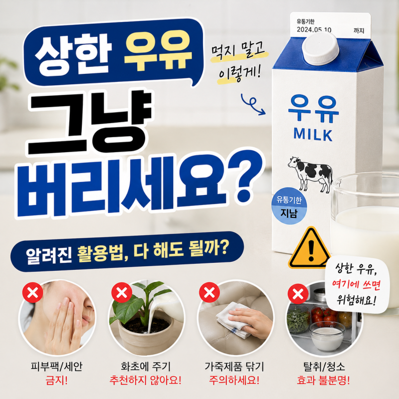 상한우유활용법 먹지 말고 이렇게! 버리기 전 활용해보세요