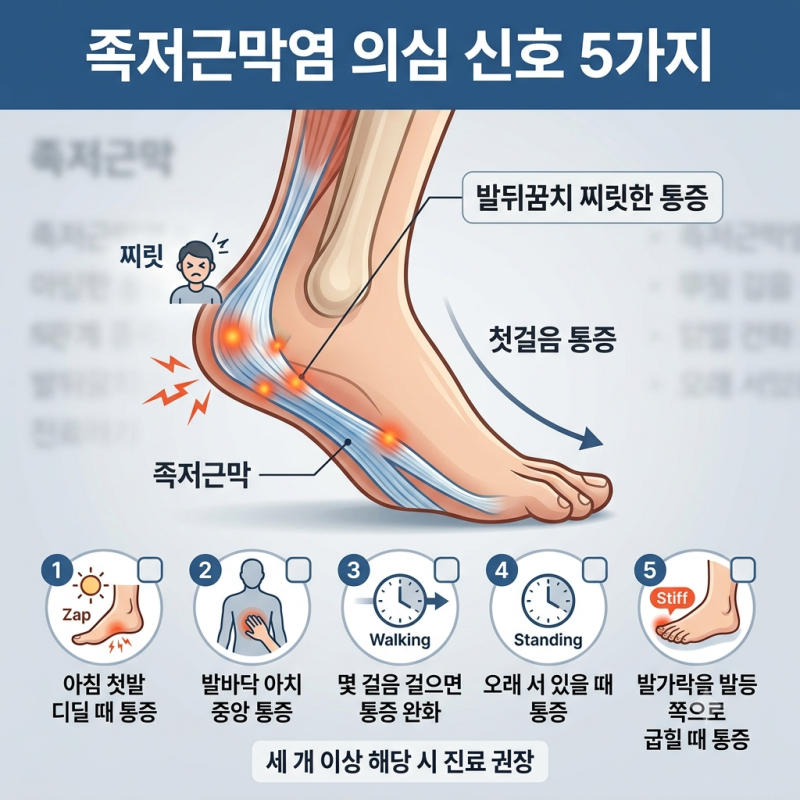 발바닥 통증 족저근막염 증상 의심될 때 확인하는 5가지 신호