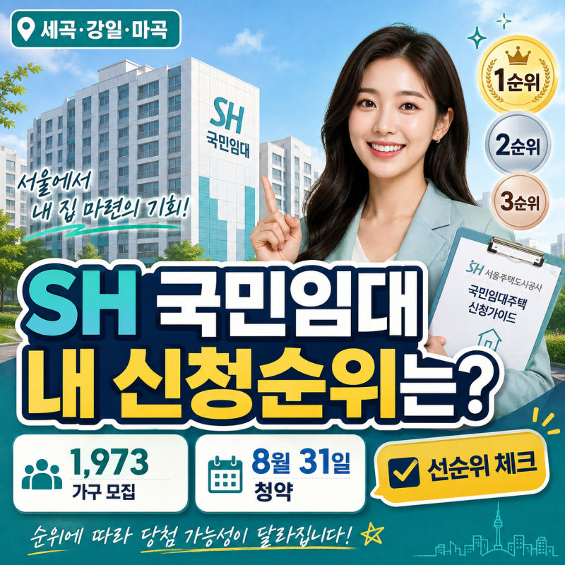 2026 SH 국민임대 1,973가구｜8월 31일 청약, 내 신청순위 확인