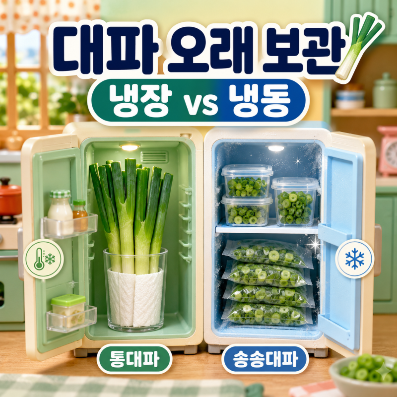 대파 오래 보관하는 법, 냉장·냉동 보관 차이