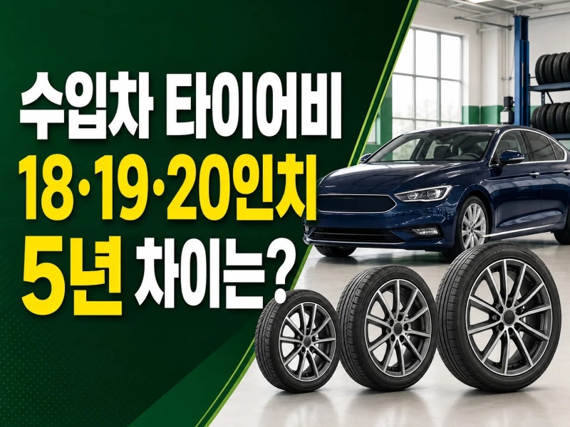 수입차 타이어 교체비, 18·19·20인치가 5년 비용을 얼마나 바꿀까요?