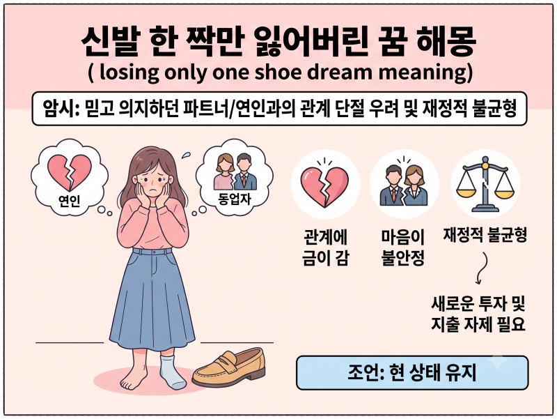 신발 잃어버리는 꿈 해몽 풀이와 재물운 변화의 암시