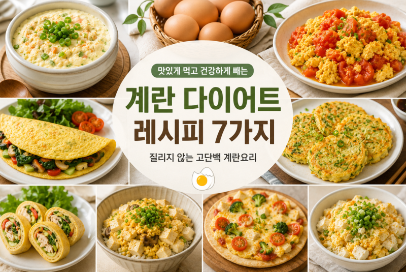 계란 다이어트 레시피 7가지｜삶은 계란만 먹기 지겹다면? 맛있는 고단백 계란요리(계란 칼....