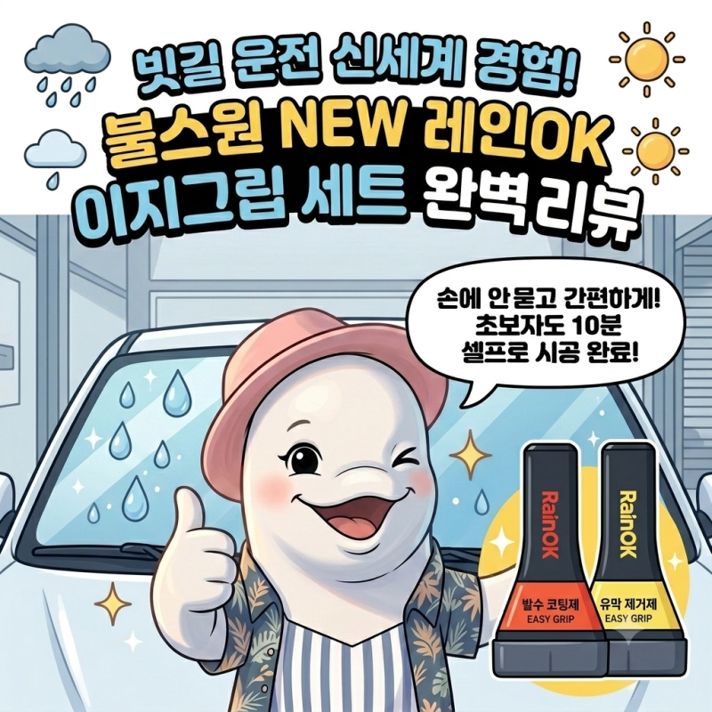 불스원 레인OK 이지그립 유막제거제 발수코팅 세트 후기 및 사용법