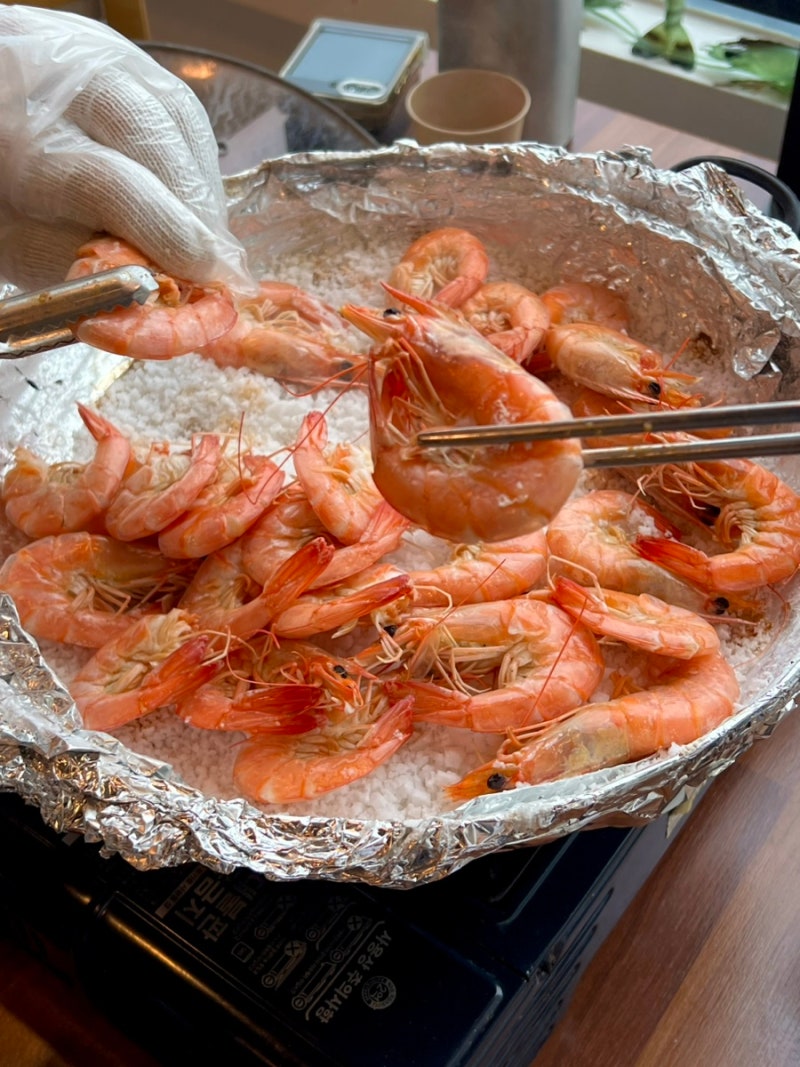 오이도 점심 맛집 제철 새우구이 한상 :: 꽃새담 오이도점