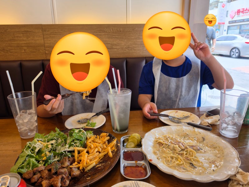 동성로 아이랑 맛집 청춘양식당 초등학생 아이들과 먹기 좋았던 포크플레이트·베이컨크림....