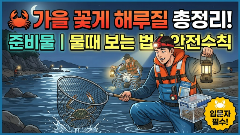 가을 꽃게 해루질 총정리! 준비물·물때 보는 법·안전수칙까지