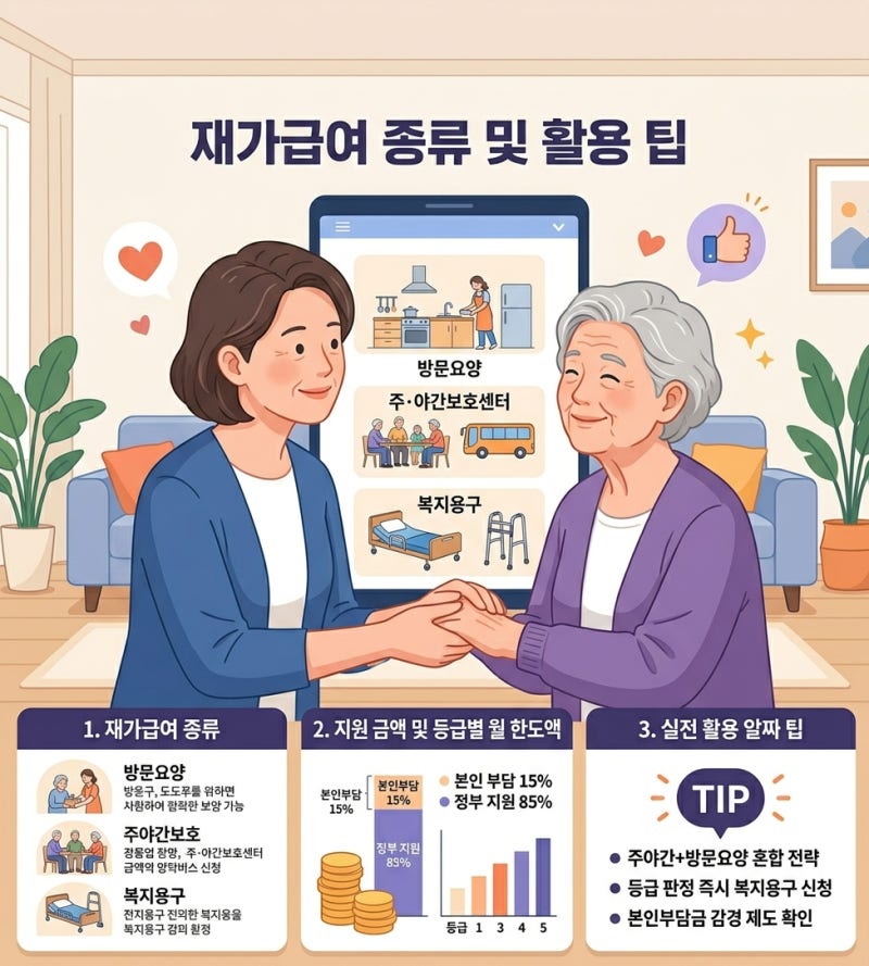 노인장기요양보험 재가급여 종류 및 활용 팁