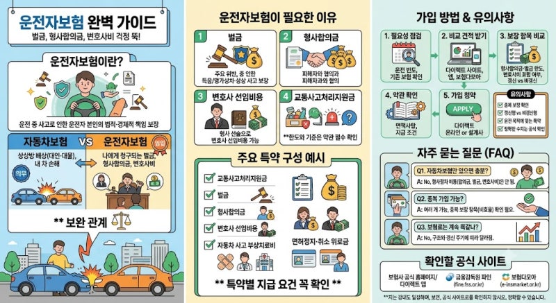 운전자보험 가입 방법과 필요성 — 자동차보험과 다른 점