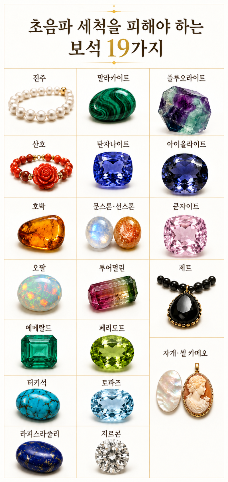 주얼리 초음파 세척 주의! 절대 넣으면 안 되는 보석 19가지와 올바른 관리법