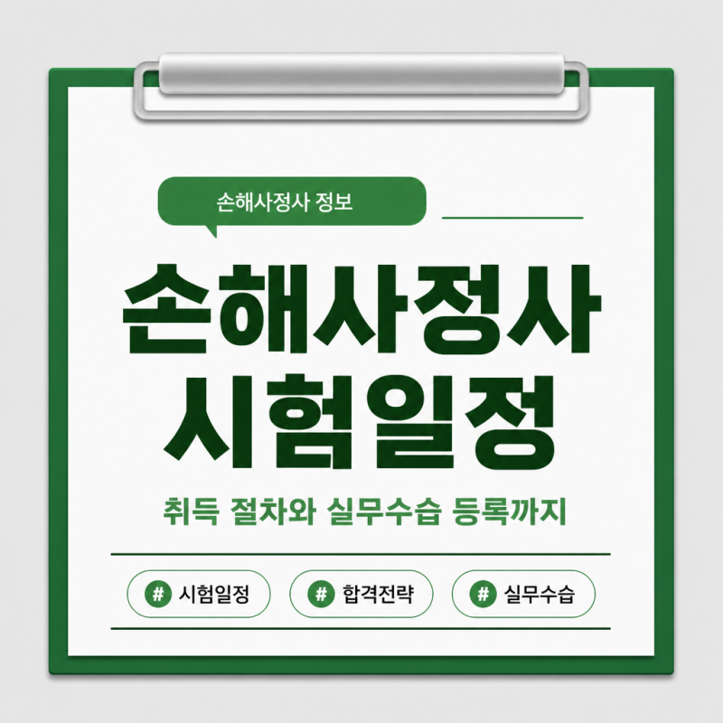 손해사정사 시험일정과 취득 절차 실무수습 등록까지