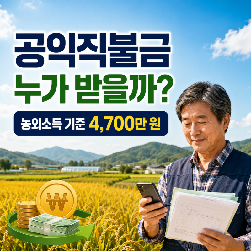 공익직불금은 누가 받을까? 2026 신청 조건·지급액 확인