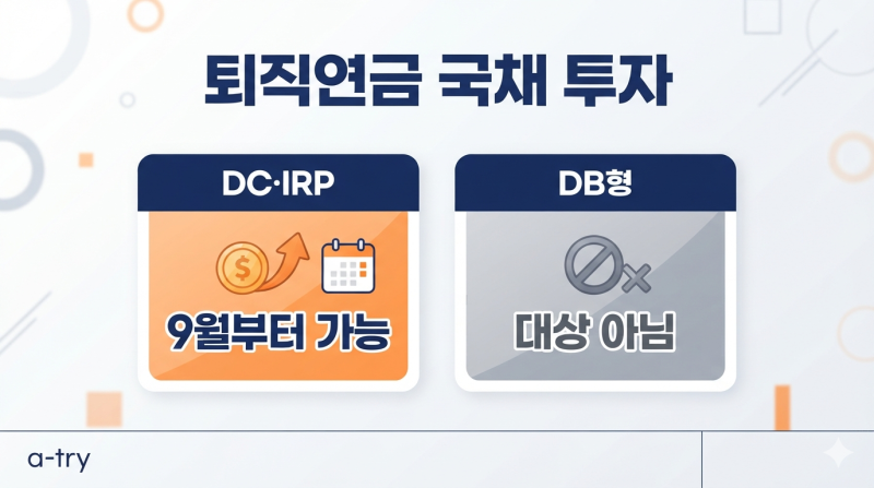 퇴직연금 국채 투자 9월 시행 (DC·IRP는 되는데 DB형은 왜 안 될까요)