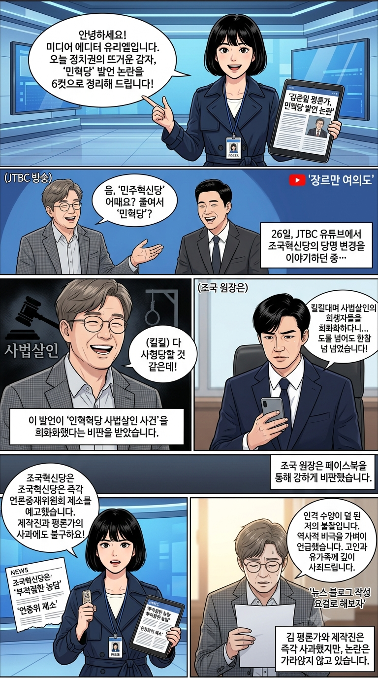 김준일 '민혁당 사형' 발언 파문! 인혁당 사법살인 희화화 논란과 조국혁신당 언중위 제소 총....