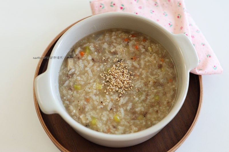 소고기죽 끓이는법 소고기 야채죽 레시피 쌀