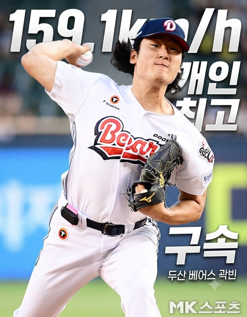 두산 곽빈 159.1km/h 신기록! 7이닝 8K 무실점으로 시즌 10승 달성