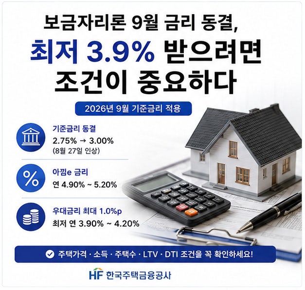 보금자리론 대출 최저 3.9% 나도 가능할까? 6억원·소득 자격조건 확인