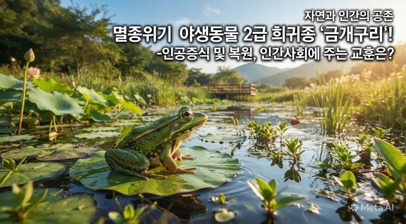 자연과 인간의 공존, 멸종위기 야생동물 2급 희귀종 '금개구리'! 인공증식 및 복원, 인간사회....