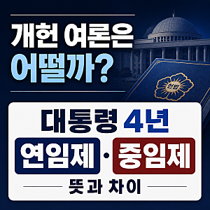 반복되는 개헌 논의 '대통령 4년 연임제·중임제' 뜻과 차이... 개헌 여론조사 결과는? (미국 4....