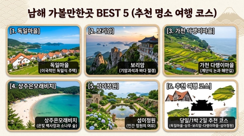 경남 남해 가볼만한곳 총정리 | 독일마을부터 다랭이마을까지