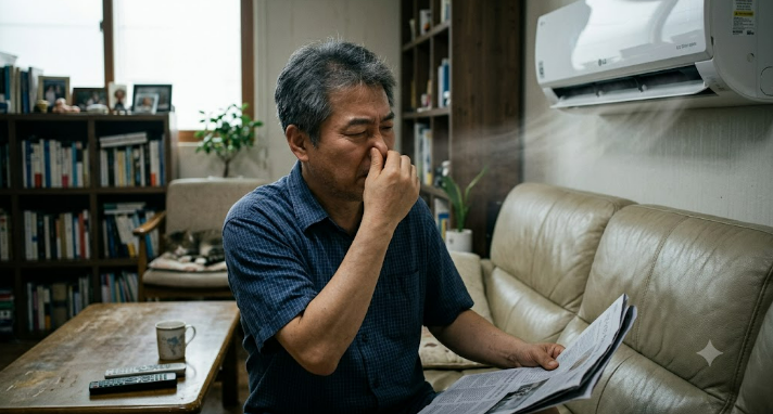 [에어컨 냄새 제거] 에어컨 퀴퀴한 식초 냄새·곰팡이 냄새 없애는 원인과 해결책