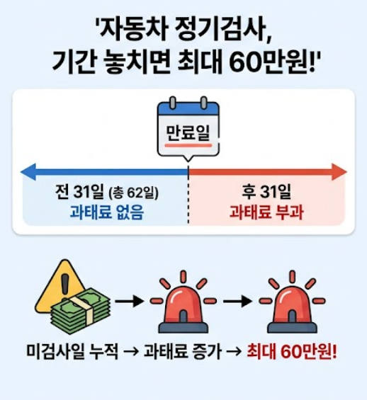 자동차 정기검사 예약 방법 총정리 | 만료일 놓치면 최대 60만원 과태료