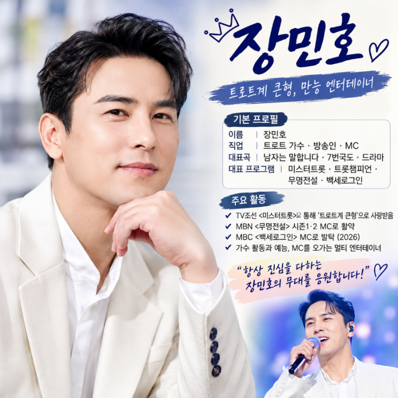 장민호 프로필 총정리｜미스터트롯 이후 필모그래피·무명전설2·백세로그인