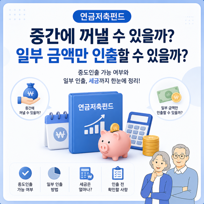 연금저축펀드 중도인출 가능할까? (일부 금액 인출까지 정리)