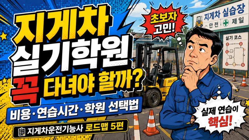 지게차 실기학원 꼭 다녀야 할까? 비용·연습시간·학원 선택법 ㅣ 지게차운전기능사 로드맵 ....