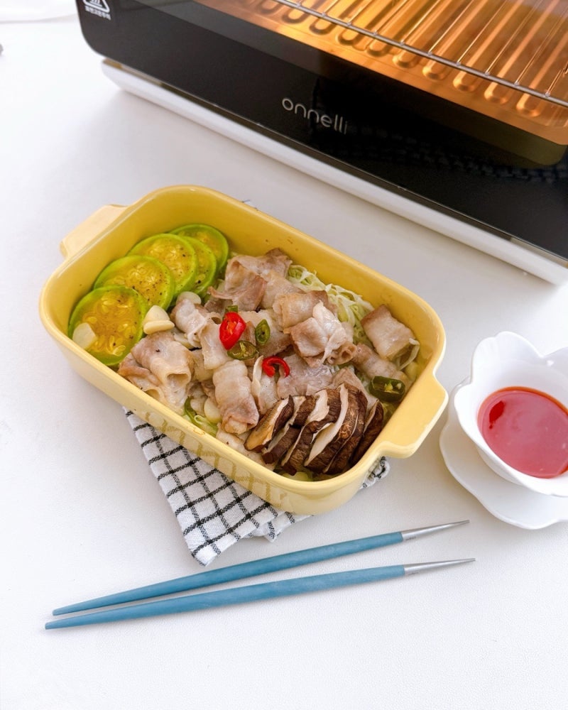 찜 요리도 된다고? 스팀에어프라이어 오넬리 에어프라이어삼겹살 대패삼겹살찜 야채찜 만들....