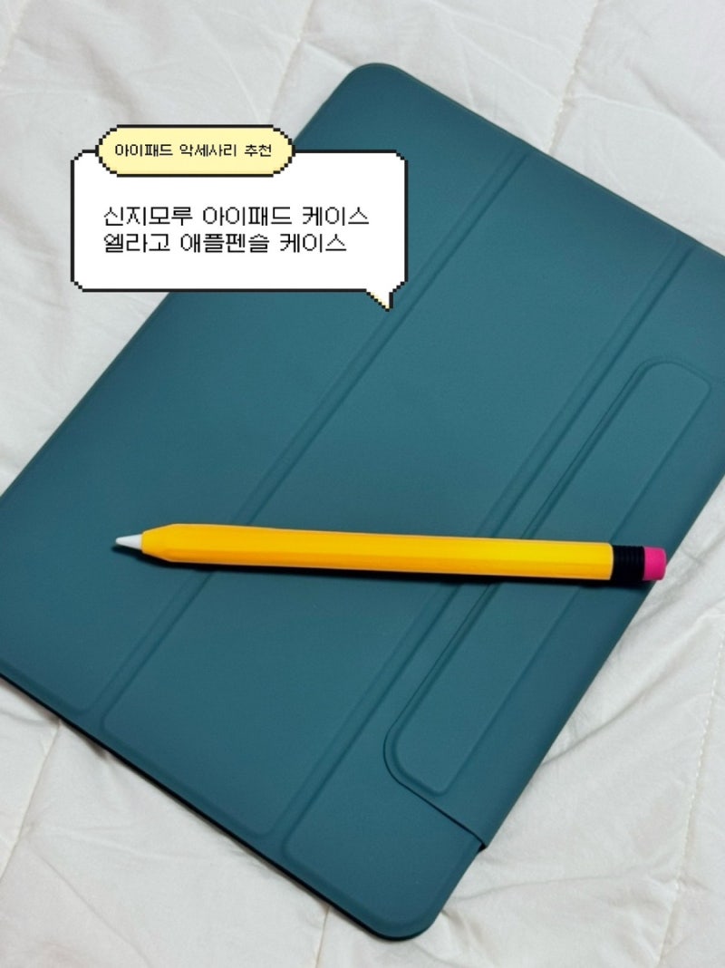 [남돈내산] 신지모루 자석 아이패드 케이스& 엘라고 애플펜슬 케이스(생일선물 추천)