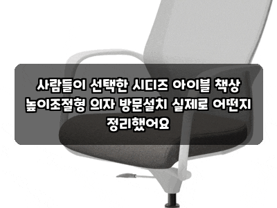 사람들이 선택한 시디즈 아이블 책상 높이조절형 의자 방문설치 실제로 어떤지 정리했어요