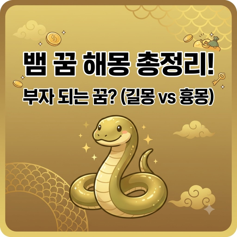 [꿈해몽] 뱀 꿈 총정리! 뱀한테 물리는 꿈, 큰 구렁이, 태몽까지? (길몽 vs 흉몽)